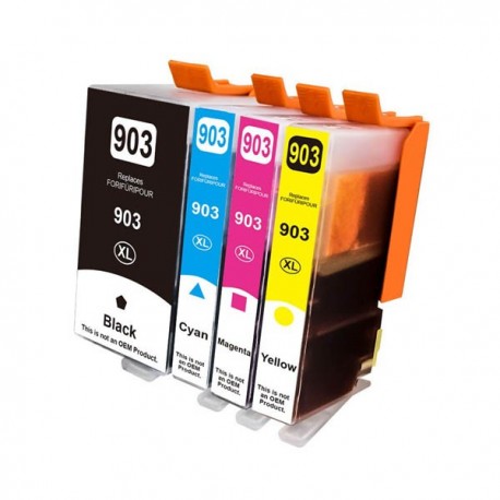 Pack de 4 Cartouches de Remplacement HP 903 XL Jet D'encre