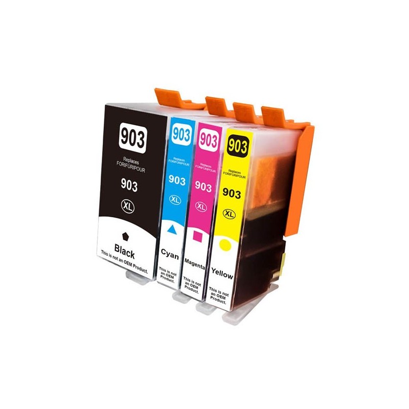 Pack de 4 Cartouches de Remplacement HP 903 XL Jet D'encre