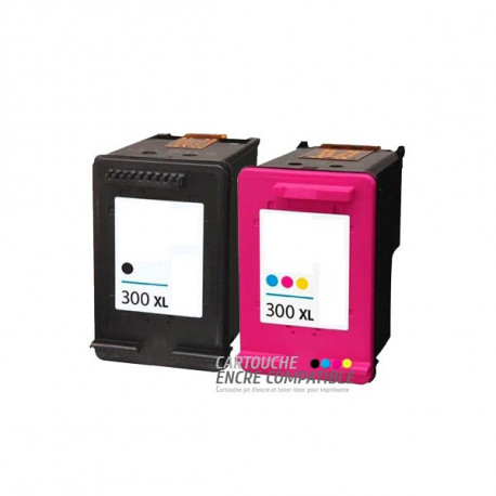 Pack de 2 Cartouches D'encre Remanufacturées HP 300XL